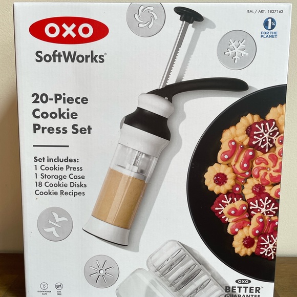 OXO SoftWorks Cookie Press Holiday Press Set with Disks 20 piece set - Picture 1 of 5